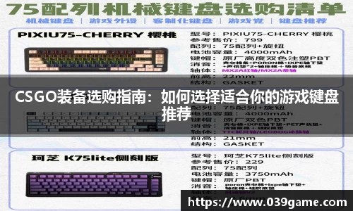 CSGO装备选购指南：如何选择适合你的游戏键盘推荐