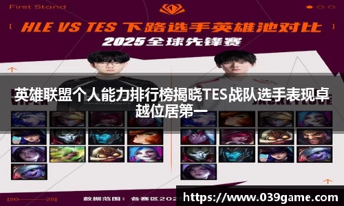 英雄联盟个人能力排行榜揭晓TES战队选手表现卓越位居第一